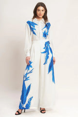 ASYMMETRICAL BOTANICAL WOVEN PANTS - Flying Tomato - Flyclothing LLC