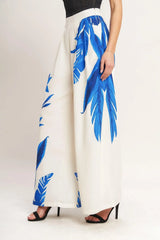 ASYMMETRICAL BOTANICAL WOVEN PANTS - Flying Tomato - Flyclothing LLC