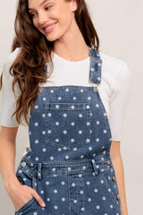 EVERYDAY POLKA OVERALL DENIM JUMPSUIT - Flying Tomato - Flyclothing LLC