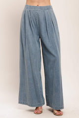 RELAXED DRAPE LIGHTWEIGHT DENIM PANTS - Flying Tomato - Flyclothing LLC