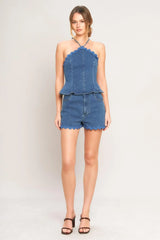 SUNNY DAY DENIM SHORTS - Flying Tomato - Flyclothing LLC