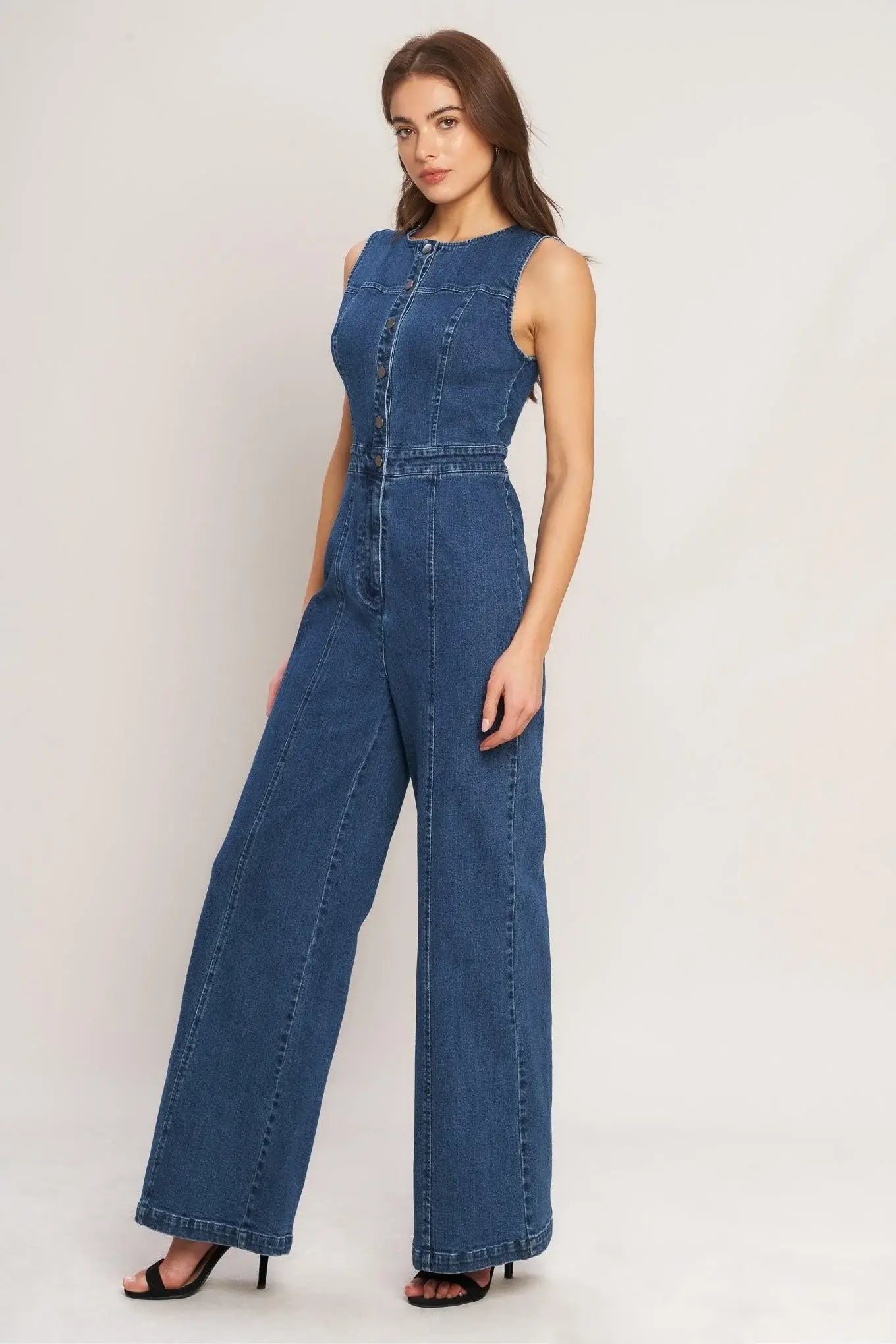CITY STROLL DENIM JUMPSUIT - Flying Tomato - Flyclothing LLC