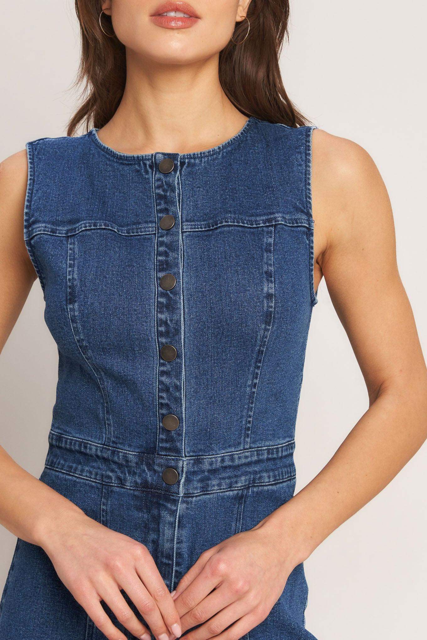 CITY STROLL DENIM JUMPSUIT - Flying Tomato - Flyclothing LLC
