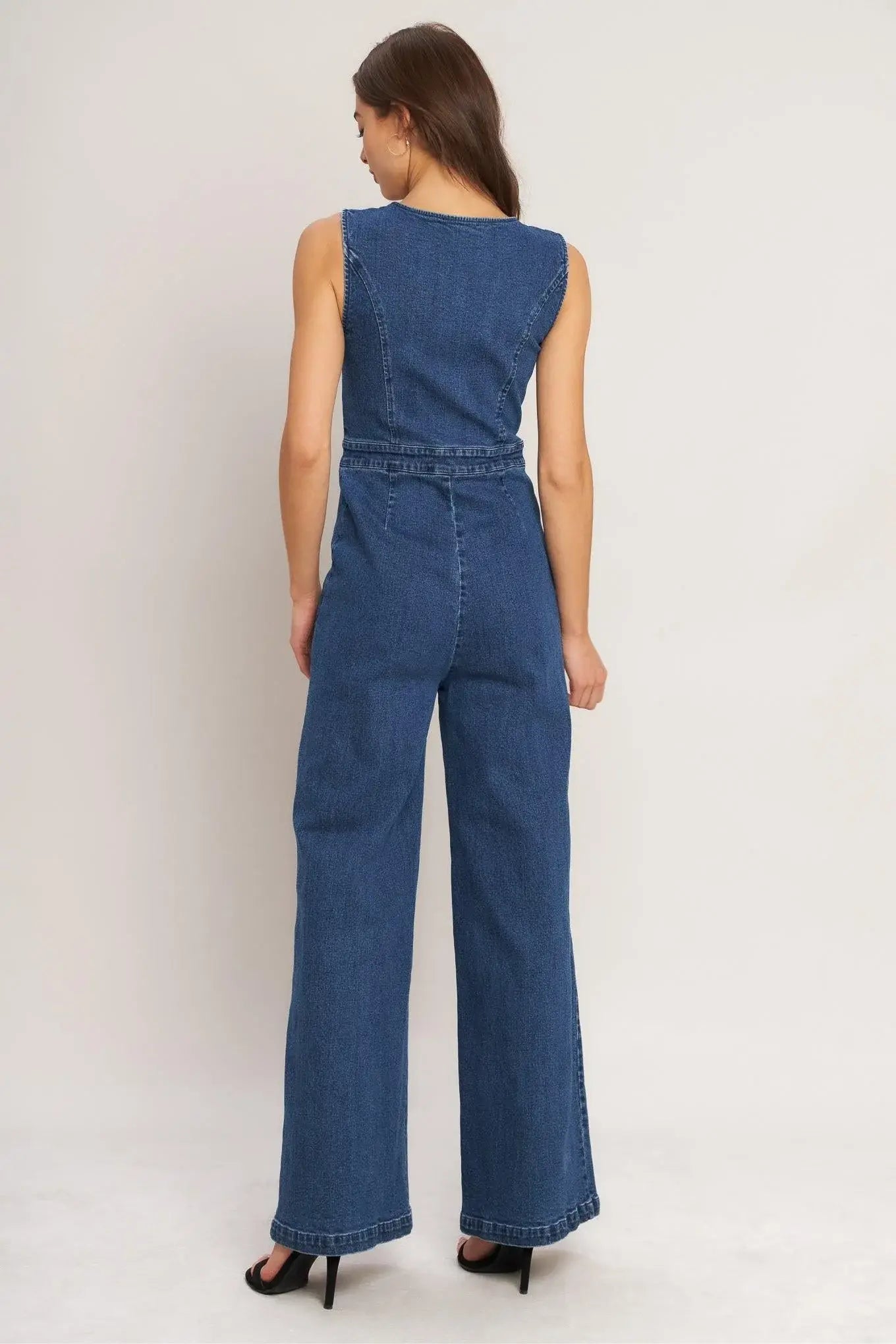 CITY STROLL DENIM JUMPSUIT - Flying Tomato - Flyclothing LLC