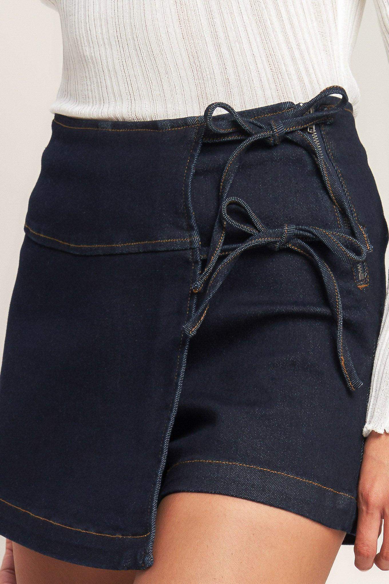 WEEKEND READY DENIM SKIRT - Flying Tomato - Flyclothing LLC