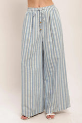 COASTAL DAY STRIP WOVEN PANTS - Flying Tomato - Flyclothing LLC