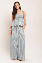 COASTAL DAY STRIP WOVEN PANTS - Flying Tomato - Flyclothing LLC