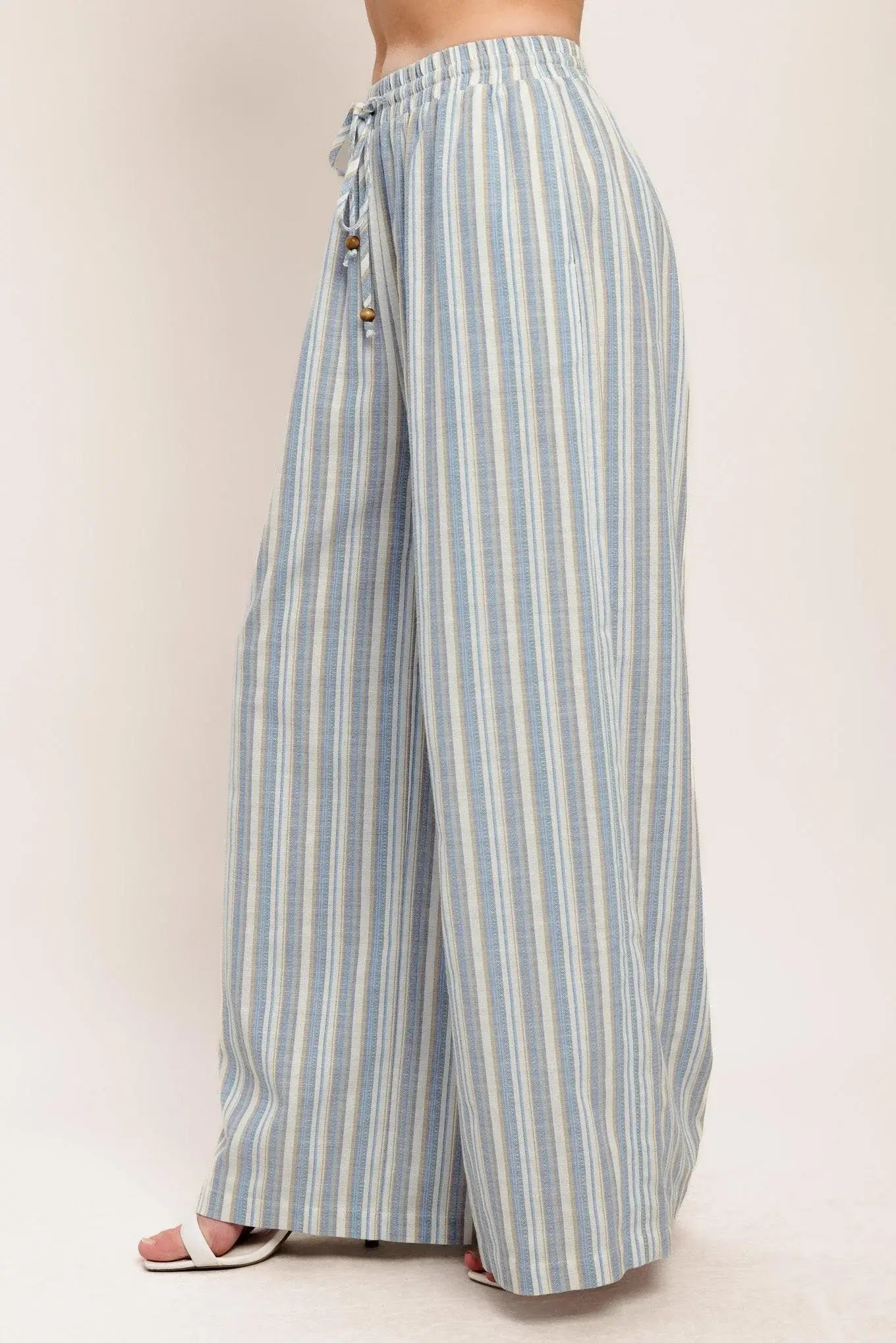 COASTAL DAY STRIP WOVEN PANTS - Flying Tomato - Flyclothing LLC