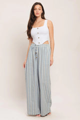 COASTAL DAY STRIP WOVEN PANTS - Flying Tomato - Flyclothing LLC