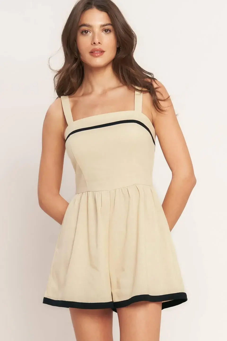 LOVELY LINE WOVEN ROMPER - Flying Tomato - Flyclothing LLC