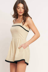 LOVELY LINE WOVEN ROMPER - Flying Tomato - Flyclothing LLC