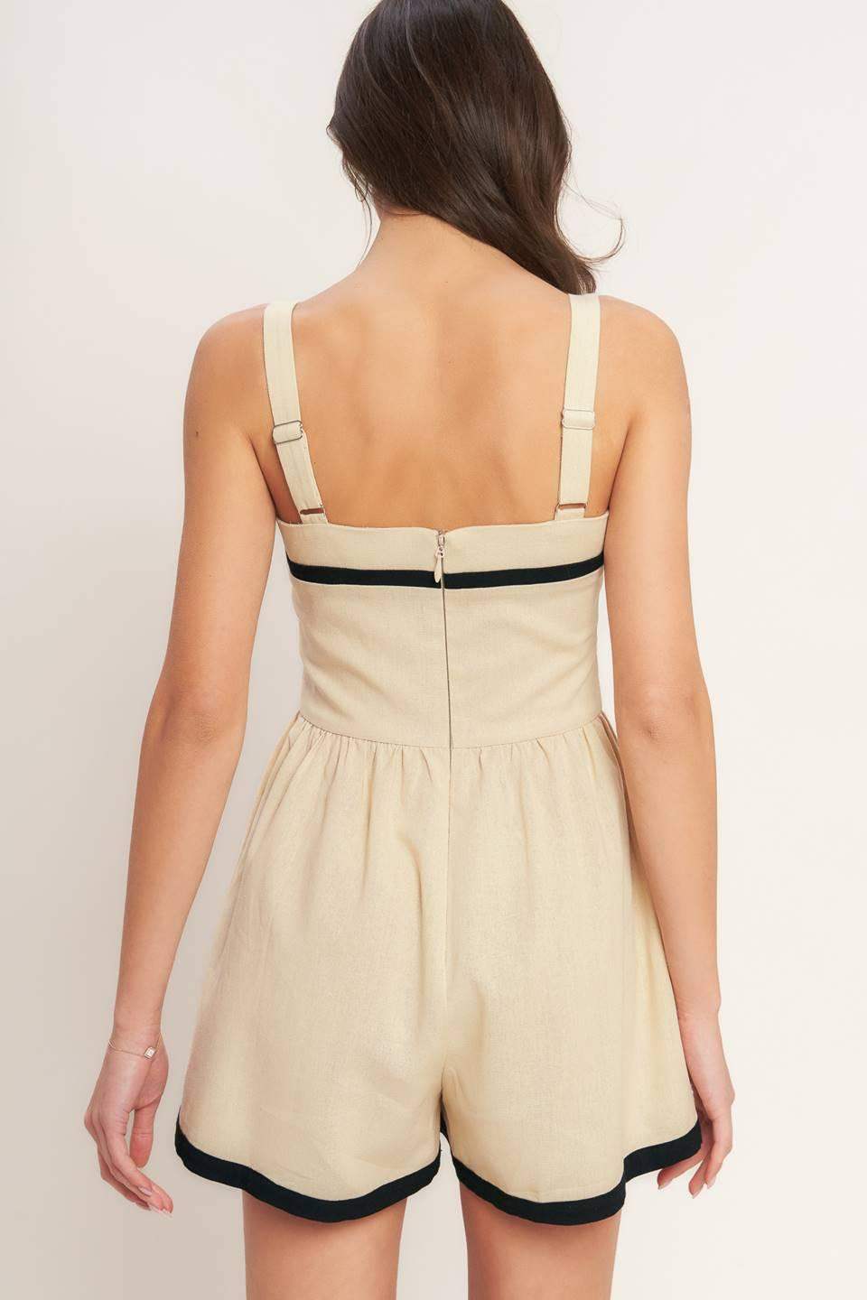 LOVELY LINE WOVEN ROMPER - Flying Tomato - Flyclothing LLC