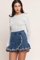 SPRING DAY DENIM SKORT - Flying Tomato - Flyclothing LLC