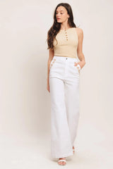 OPEN ROAD WHITE WOVEN PANTS - Flying Tomato - Flyclothing LLC