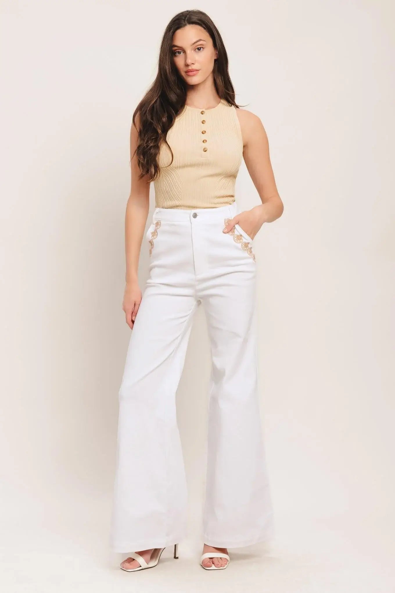 OPEN ROAD WHITE WOVEN PANTS - Flying Tomato - Flyclothing LLC