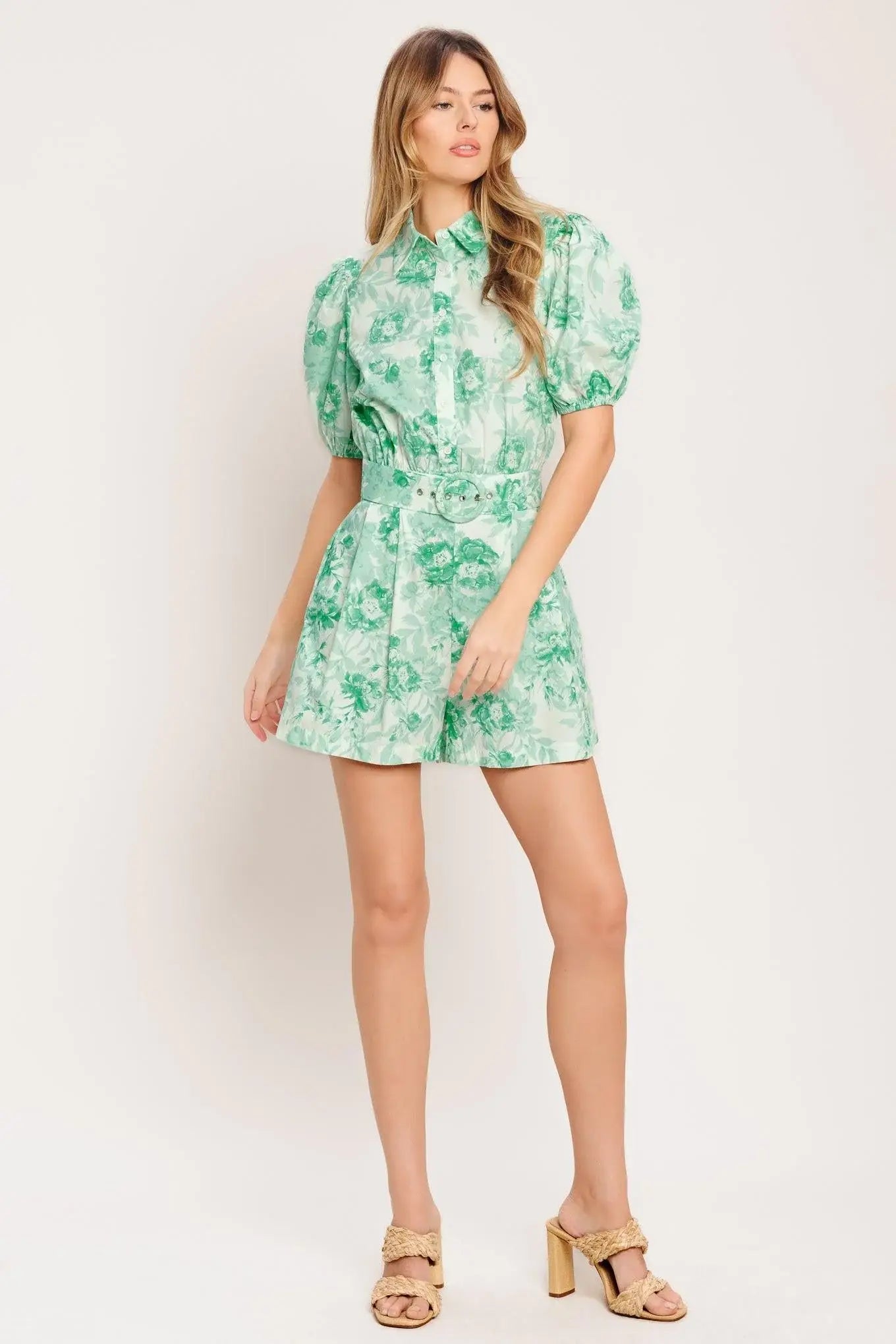GARDEN GLOW WOVEN ROMPER - Flying Tomato - Flyclothing LLC