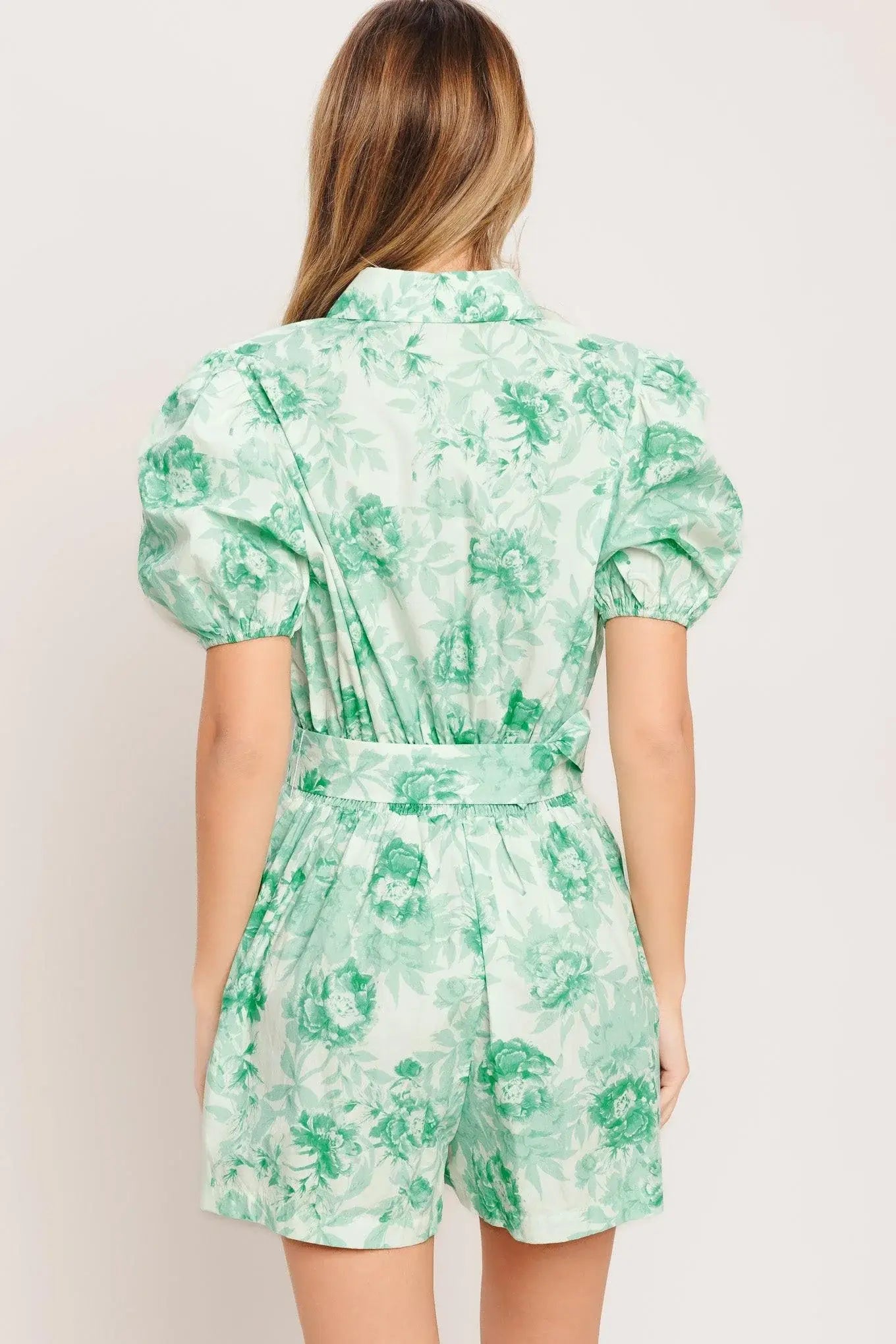 GARDEN GLOW WOVEN ROMPER - Flying Tomato - Flyclothing LLC