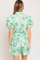 GARDEN GLOW WOVEN ROMPER - Flying Tomato - Flyclothing LLC