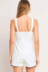 FIRST DATE WOVEN SKORT ROMPER - Flying Tomato - Flyclothing LLC