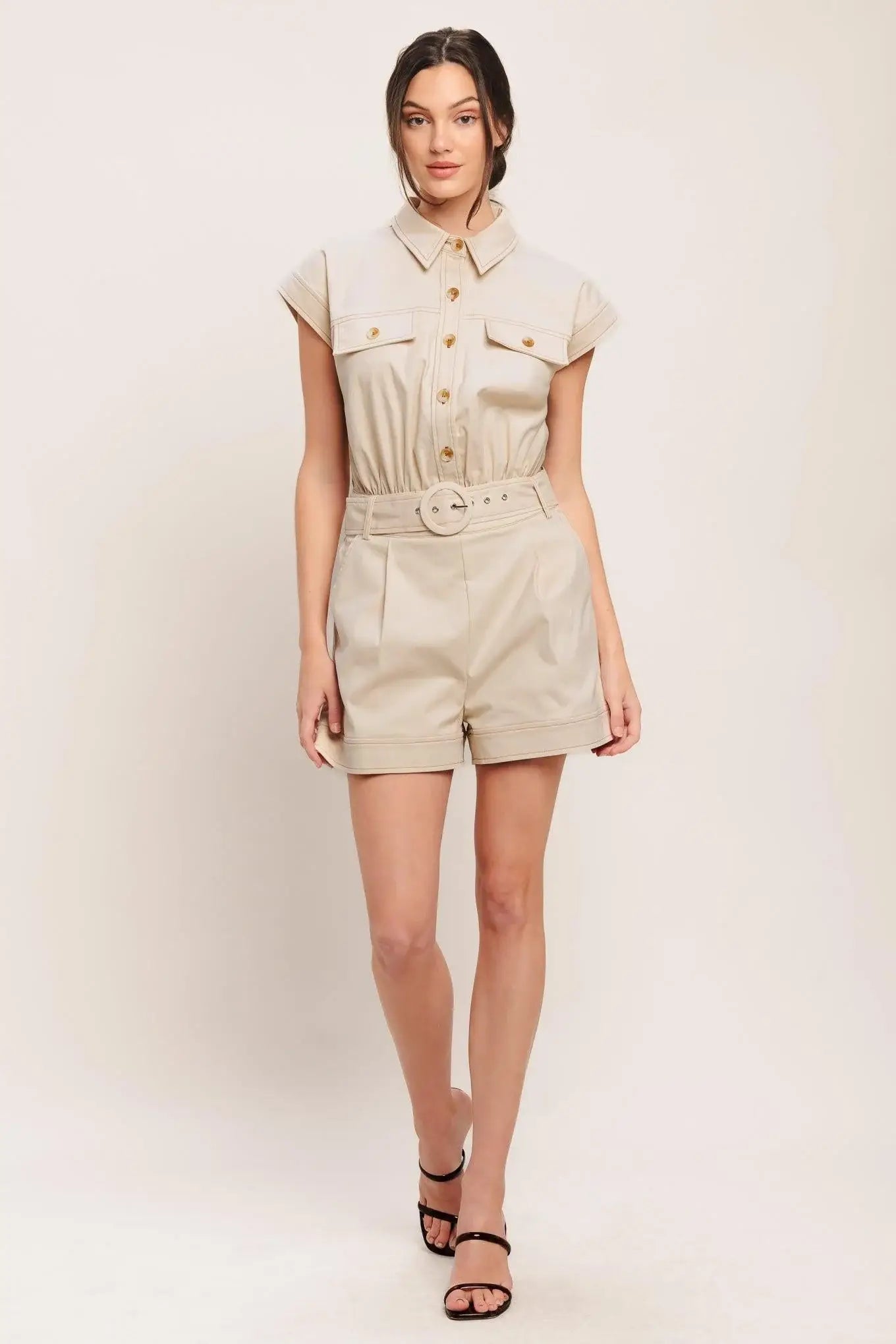 EVERYDAY UTILITY WOVEN ROMPER - Flying Tomato - Flyclothing LLC