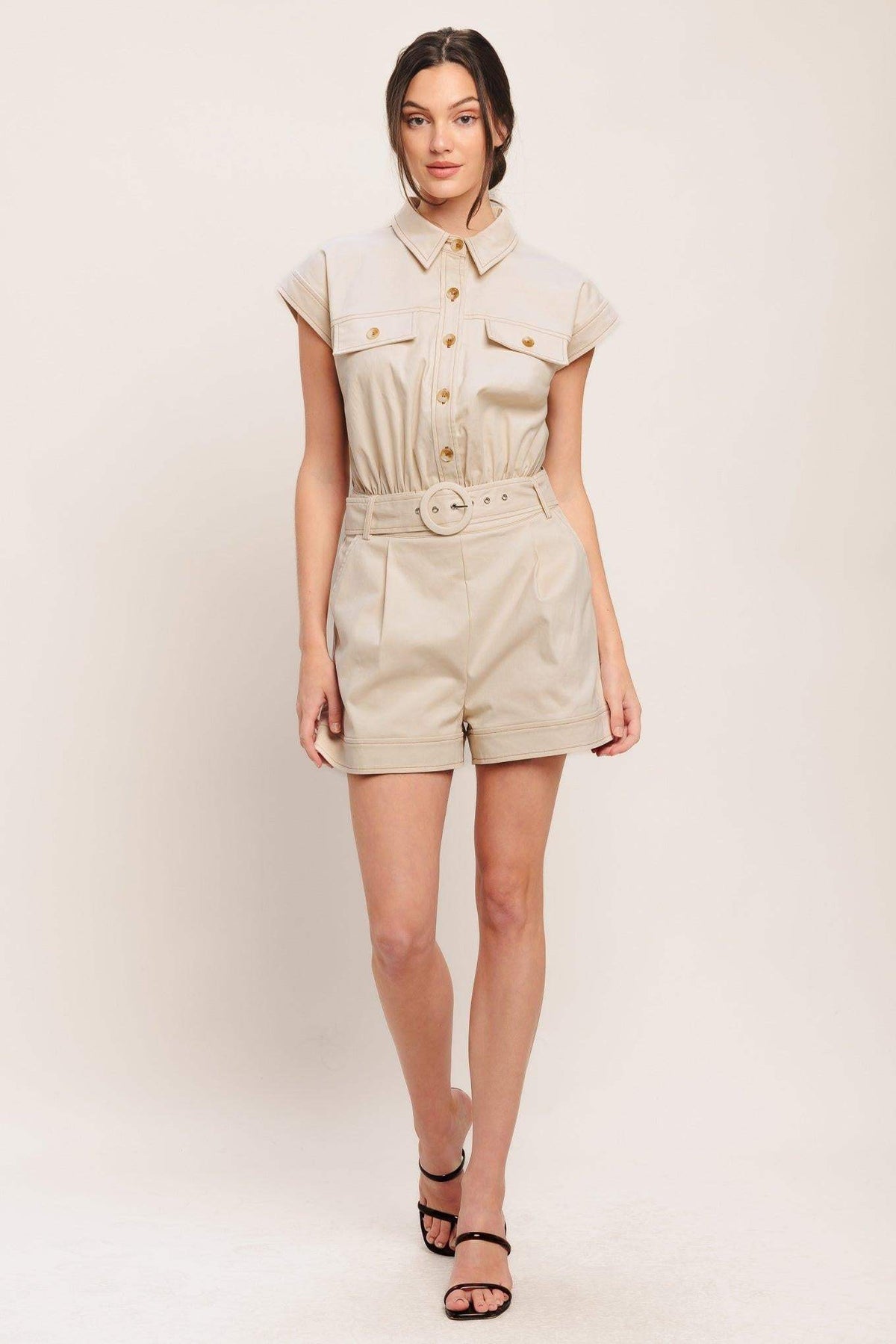 EVERYDAY UTILITY WOVEN ROMPER - Flying Tomato - Flyclothing LLC