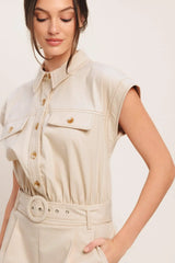 EVERYDAY UTILITY WOVEN ROMPER - Flying Tomato - Flyclothing LLC