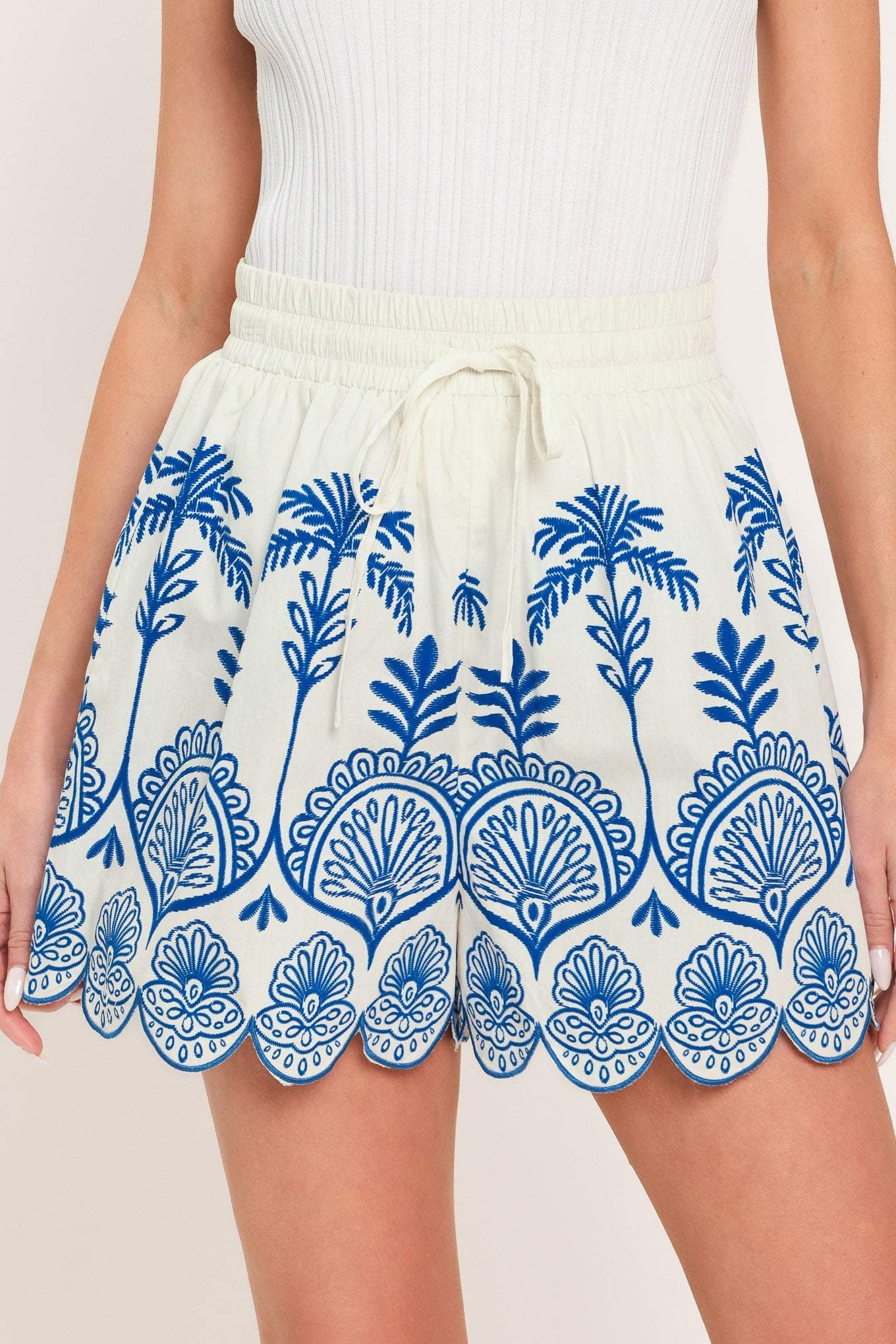 COASTLINE PALM WOVEN SHORTS - Flying Tomato - Flyclothing LLC