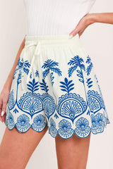 COASTLINE PALM WOVEN SHORTS - Flying Tomato - Flyclothing LLC
