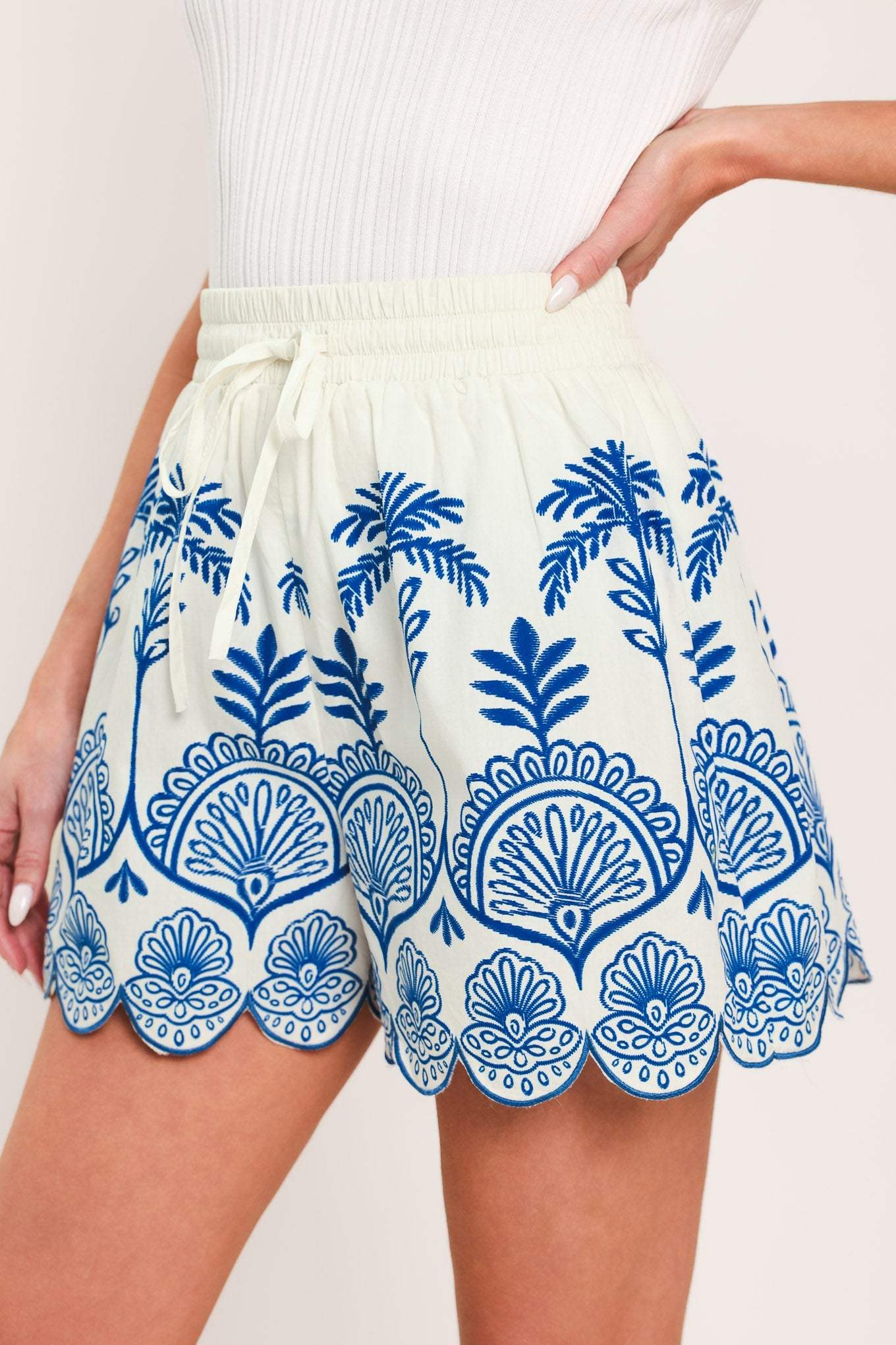 COASTLINE PALM WOVEN SHORTS - Flying Tomato - Flyclothing LLC
