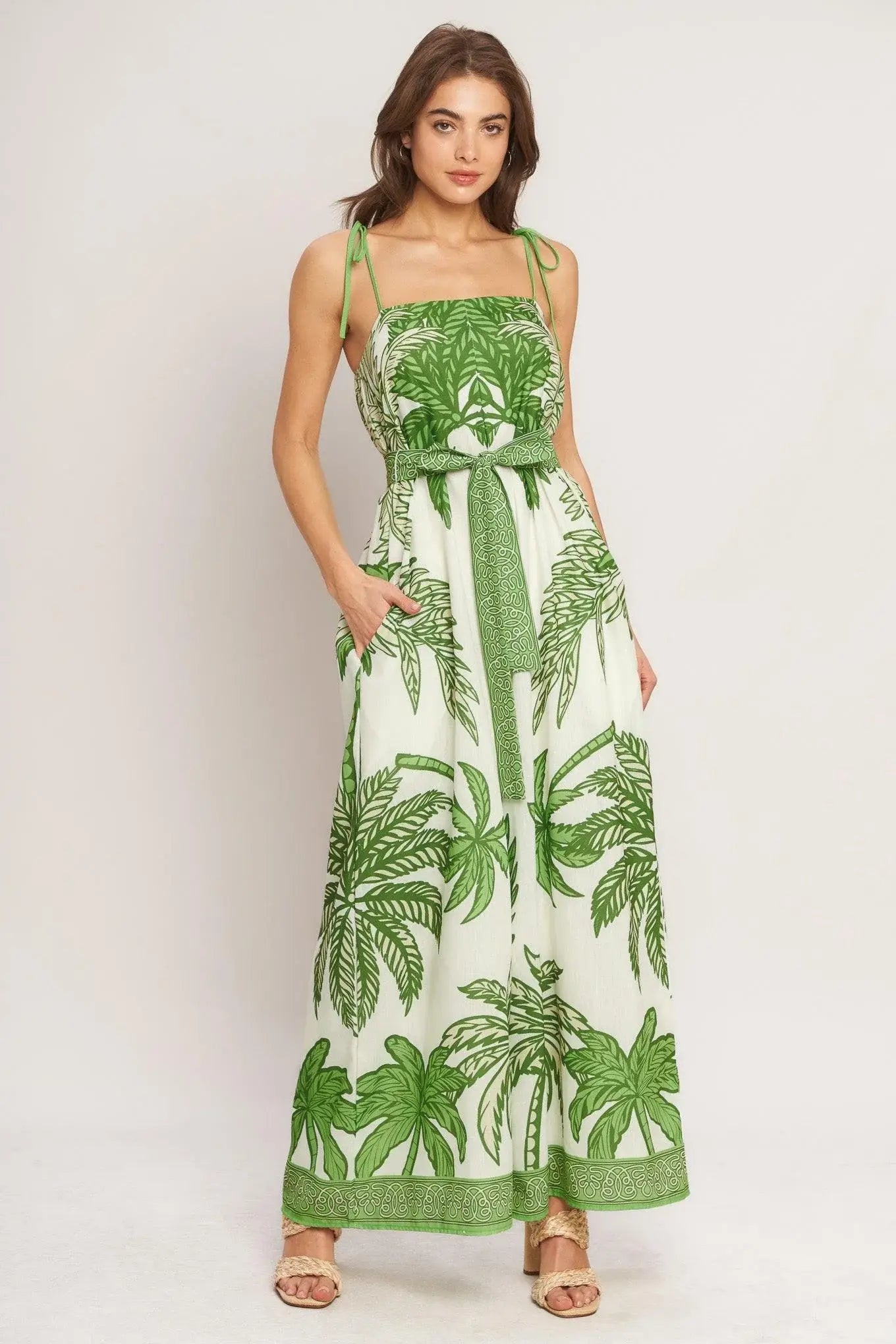 PALM LUXE WOVEN JUMPSUIT - Flying Tomato - Flyclothing LLC