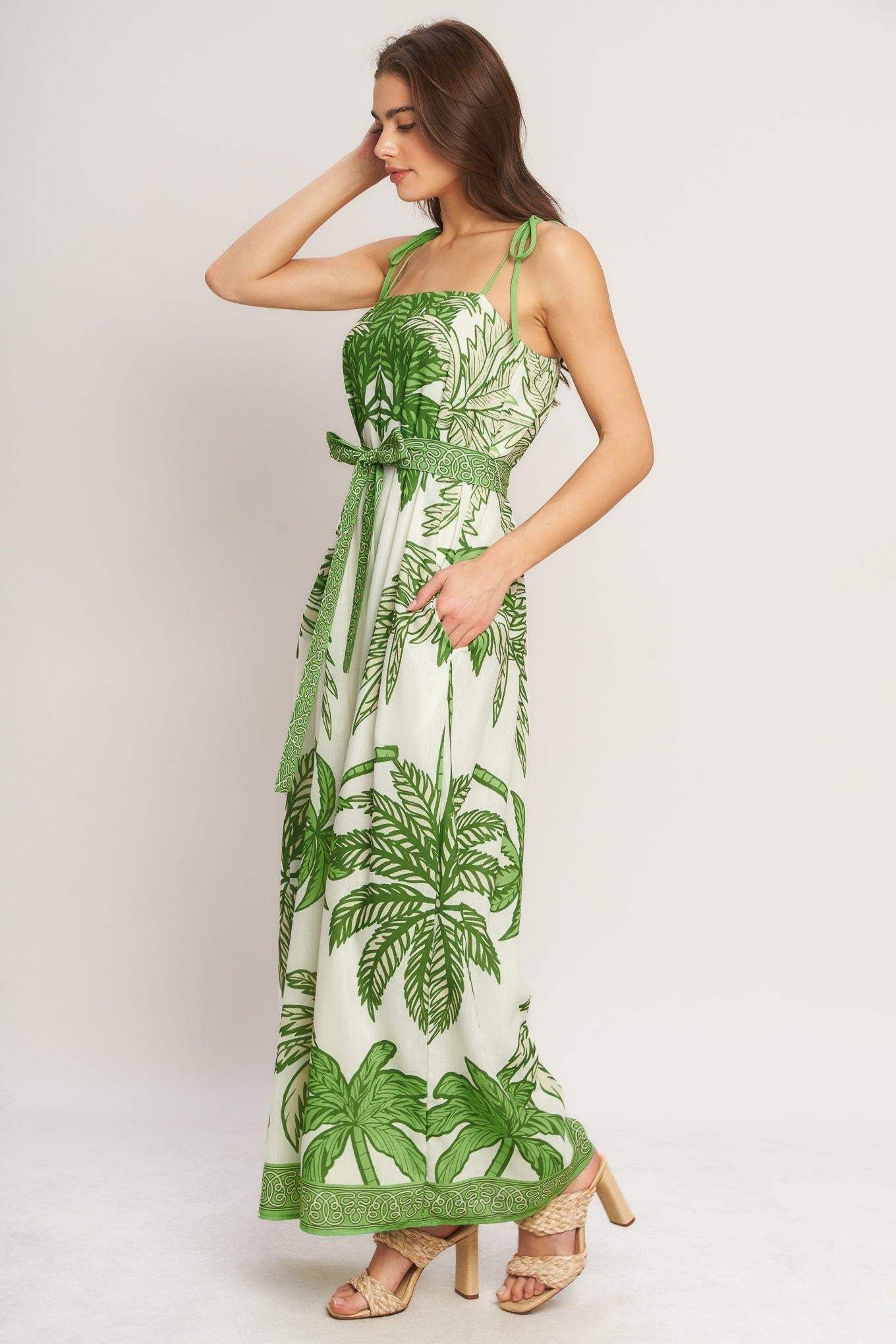 PALM LUXE WOVEN JUMPSUIT - Flying Tomato - Flyclothing LLC
