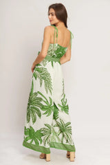 PALM LUXE WOVEN JUMPSUIT - Flying Tomato - Flyclothing LLC