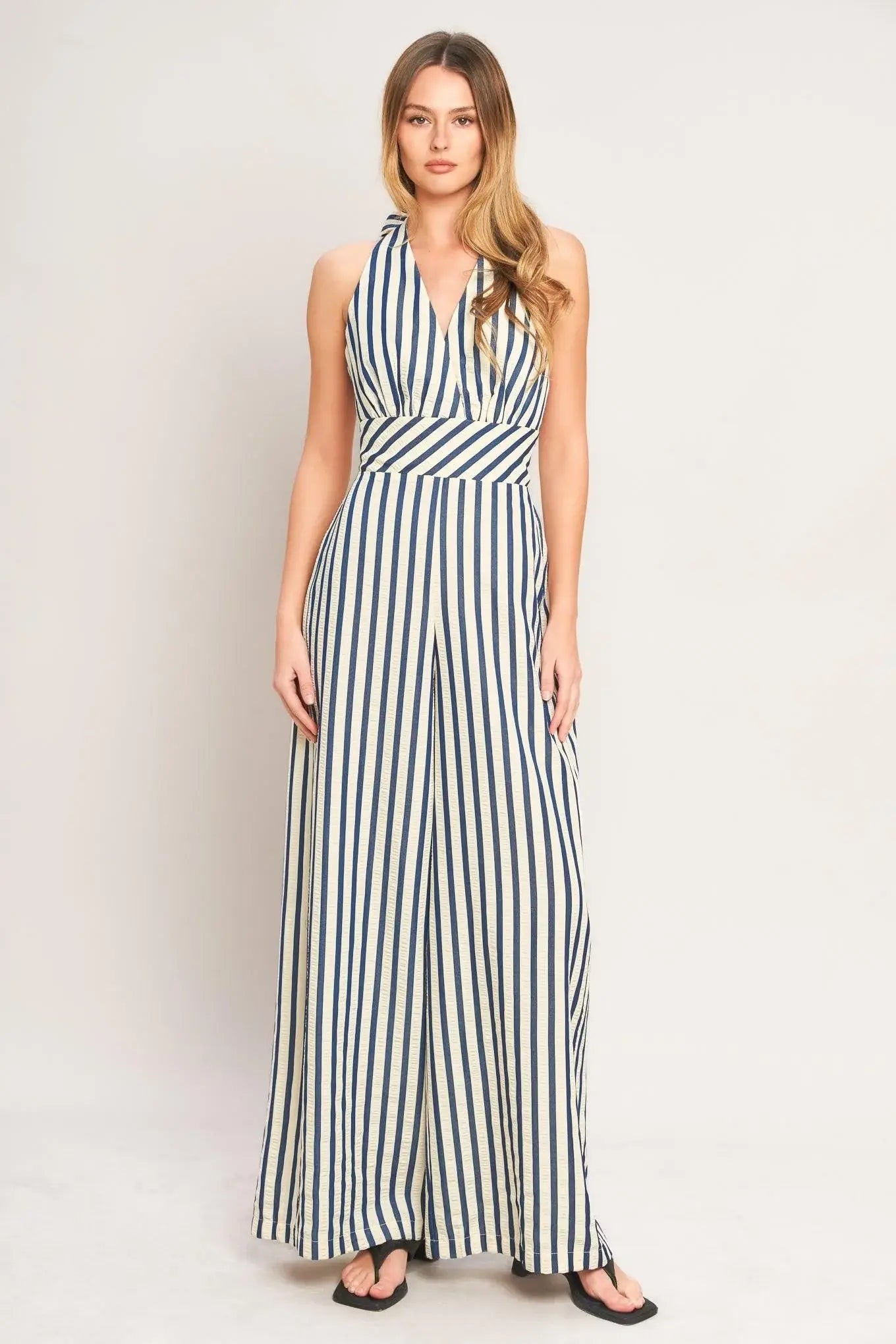 NAUTICAL BREEZE STRIPE WOVEN JUMPSUIT - Flying Tomato - Flyclothing LLC