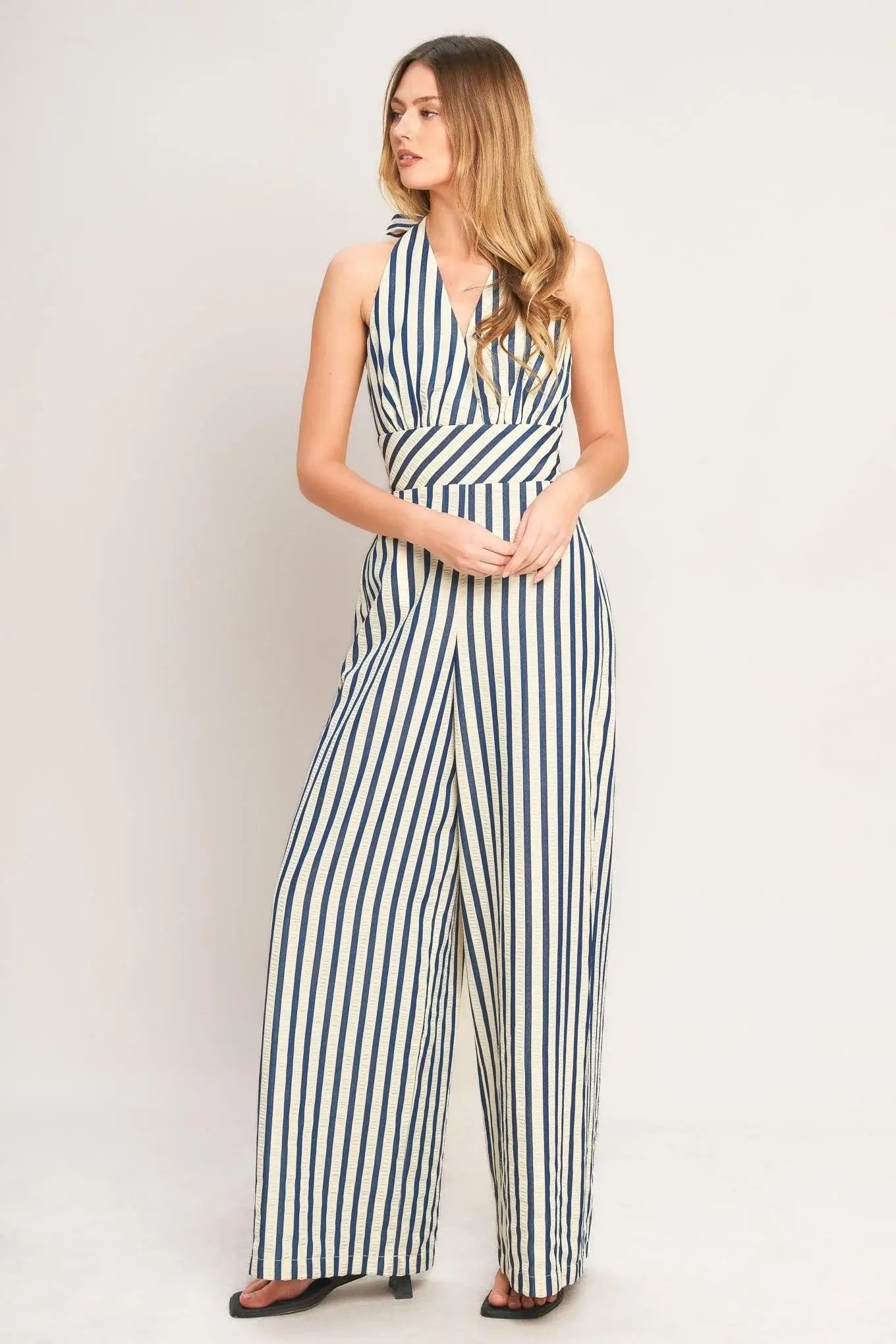 NAUTICAL BREEZE STRIPE WOVEN JUMPSUIT - Flying Tomato - Flyclothing LLC