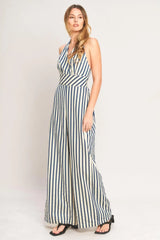NAUTICAL BREEZE STRIPE WOVEN JUMPSUIT - Flying Tomato - Flyclothing LLC