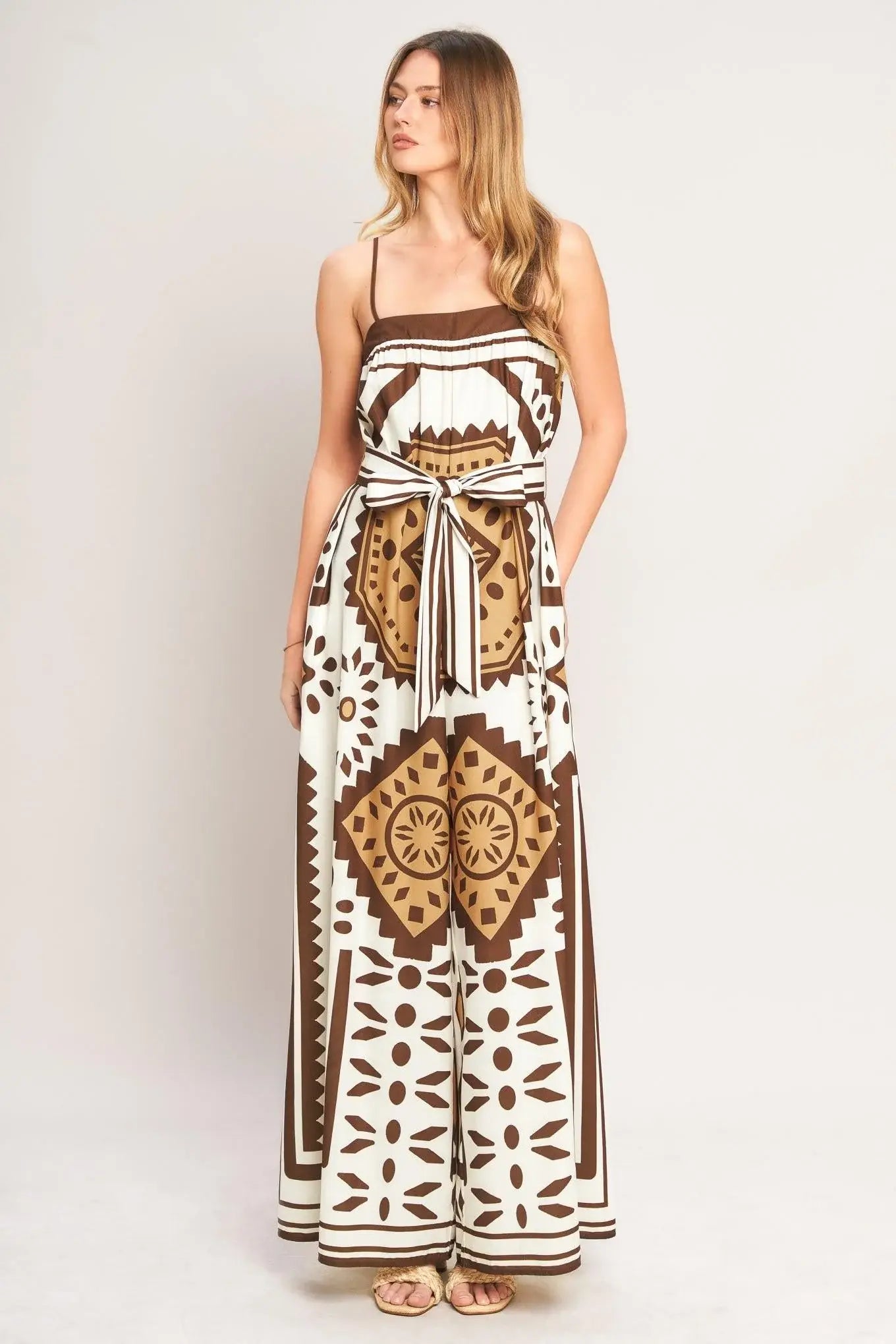 EARTHY ELEGANCE BOHO WOVEN JUMPSUIT - Flying Tomato - Flyclothing LLC