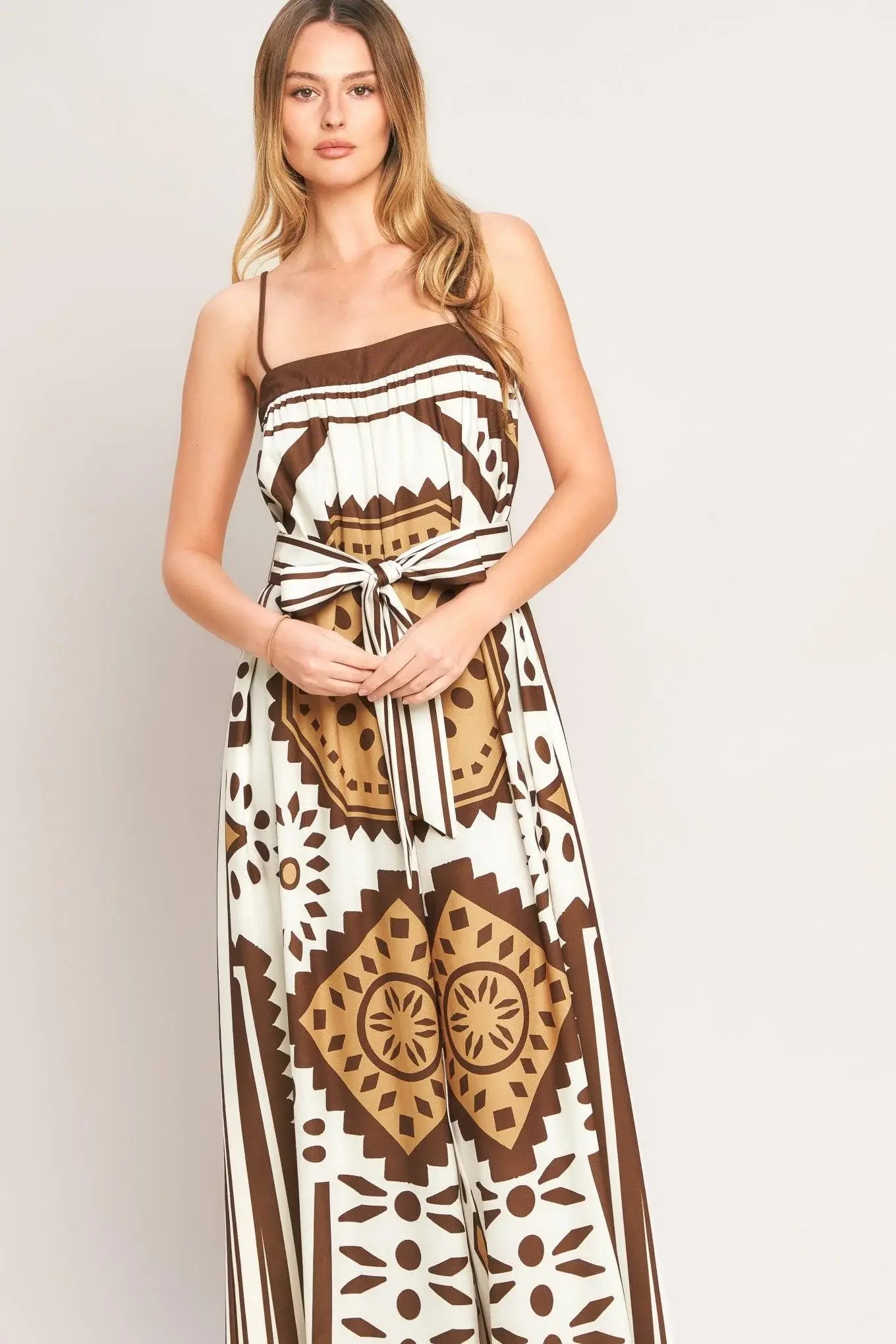 EARTHY ELEGANCE BOHO WOVEN JUMPSUIT - Flying Tomato - Flyclothing LLC