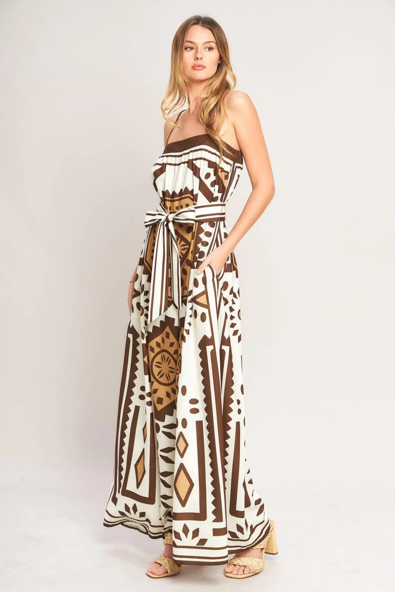 EARTHY ELEGANCE BOHO WOVEN JUMPSUIT - Flying Tomato - Flyclothing LLC