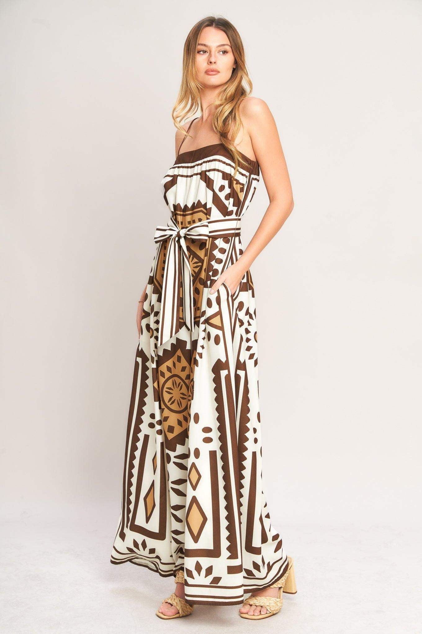 EARTHY ELEGANCE BOHO WOVEN JUMPSUIT - Flying Tomato - Flyclothing LLC
