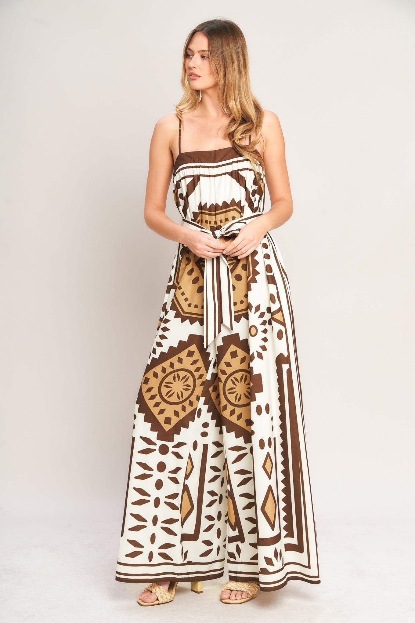 EARTHY ELEGANCE BOHO WOVEN JUMPSUIT - Flying Tomato - Flyclothing LLC