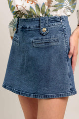 HEART EYES DENIM SKORT - Flying Tomato - Flyclothing LLC