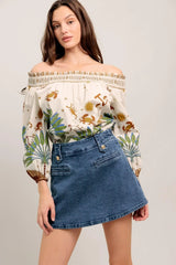 HEART EYES DENIM SKORT - Flying Tomato - Flyclothing LLC
