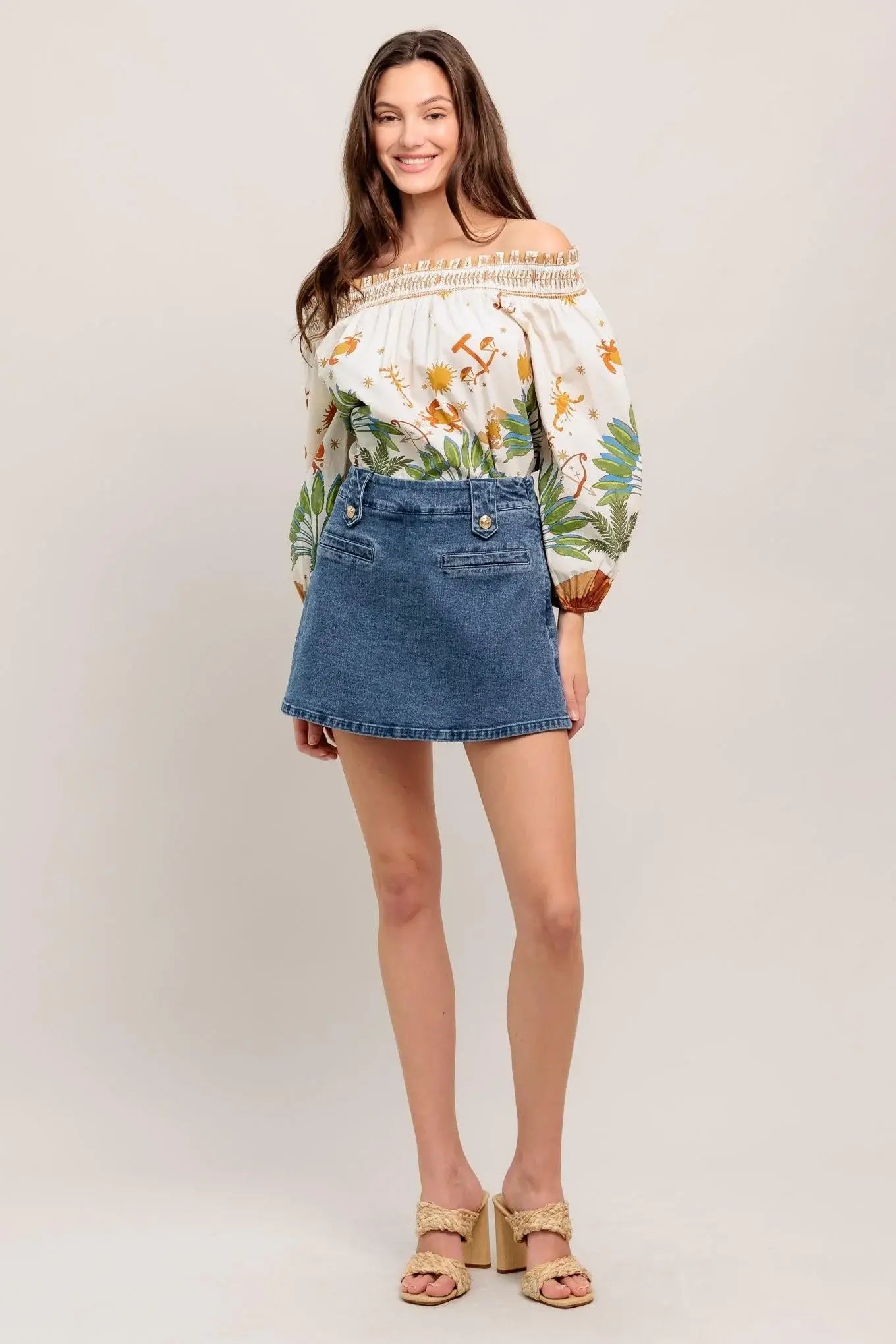 HEART EYES DENIM SKORT - Flying Tomato - Flyclothing LLC