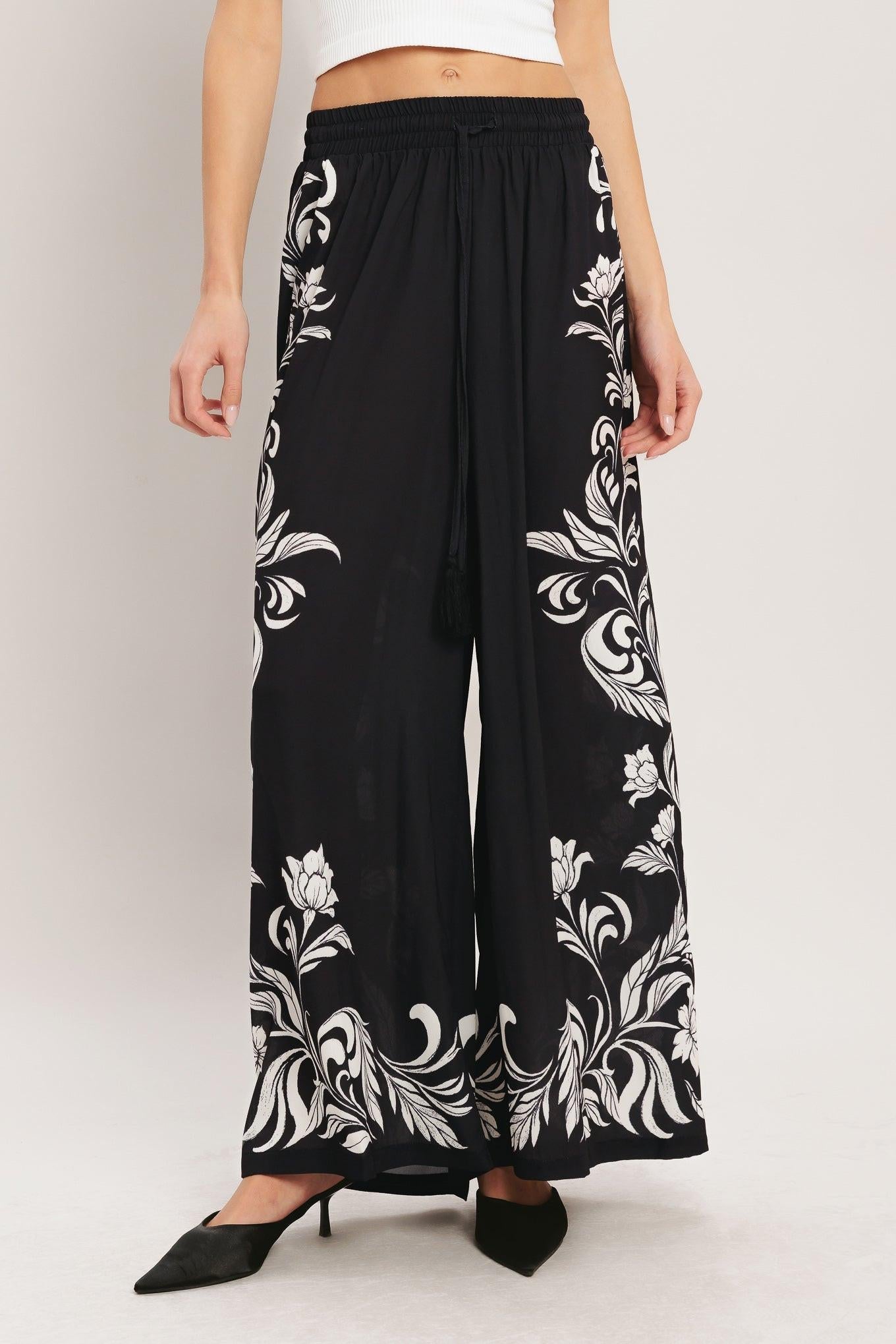 BLACK RIVIERA WOVEN PANTS - Flying Tomato - Flyclothing LLC