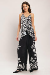 BLACK RIVIERA WOVEN PANTS - Flying Tomato - Flyclothing LLC
