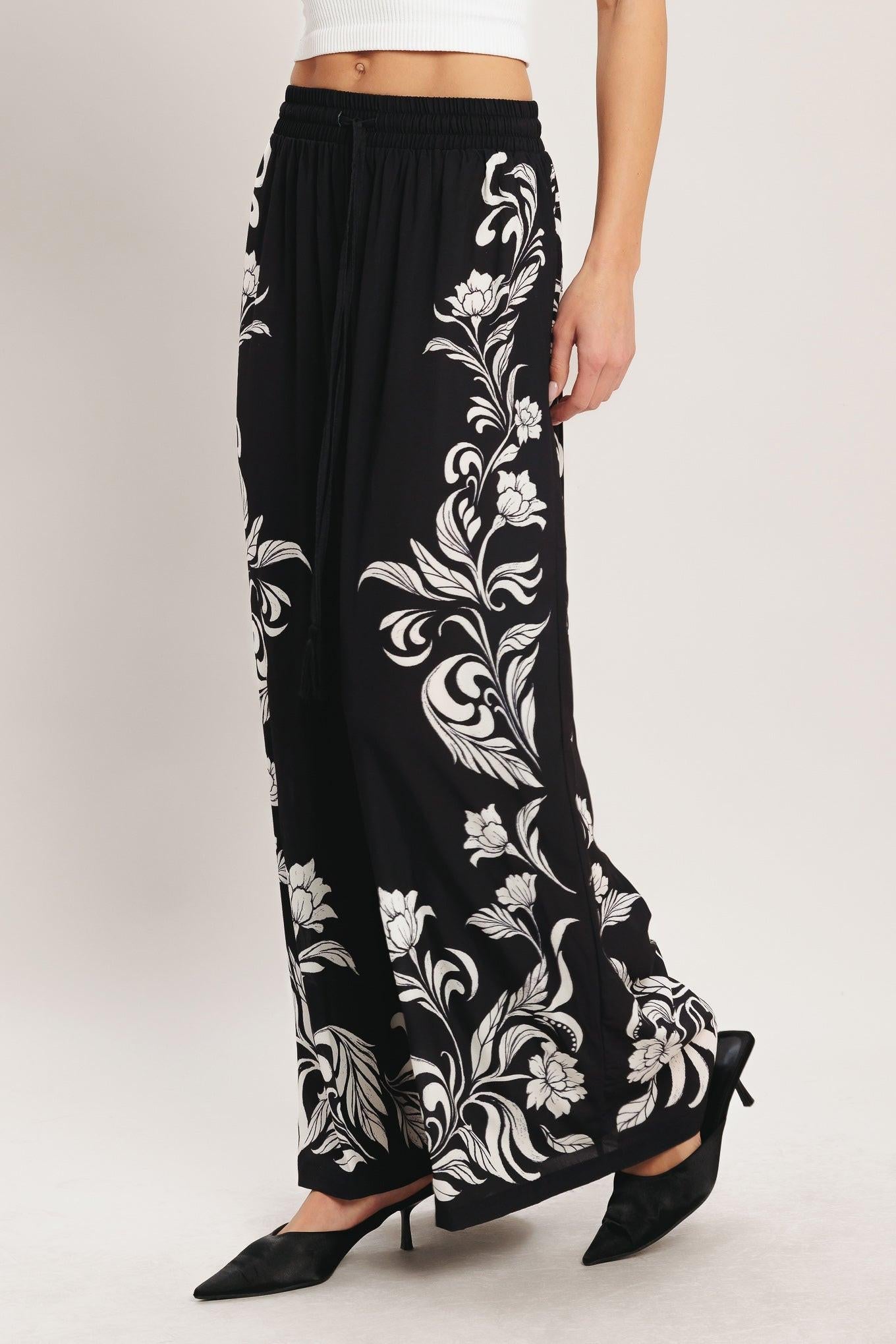 BLACK RIVIERA WOVEN PANTS - Flying Tomato - Flyclothing LLC