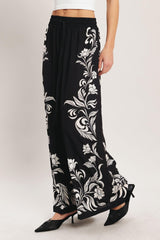 BLACK RIVIERA WOVEN PANTS - Flying Tomato - Flyclothing LLC