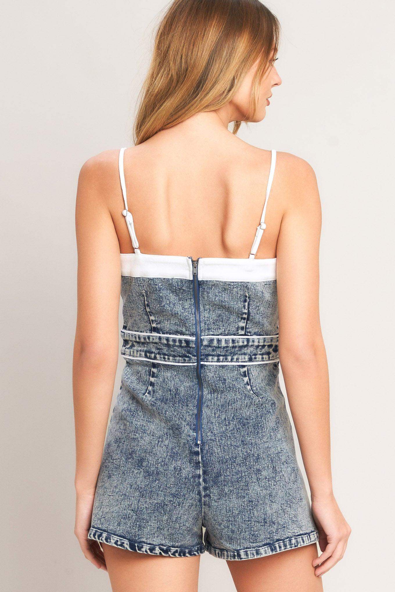 WEEKEND IN DENIM ROMPER - Flying Tomato - Flyclothing LLC