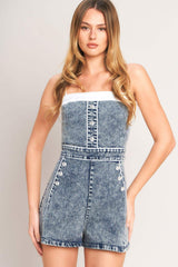 WEEKEND IN DENIM ROMPER - Flying Tomato - Flyclothing LLC
