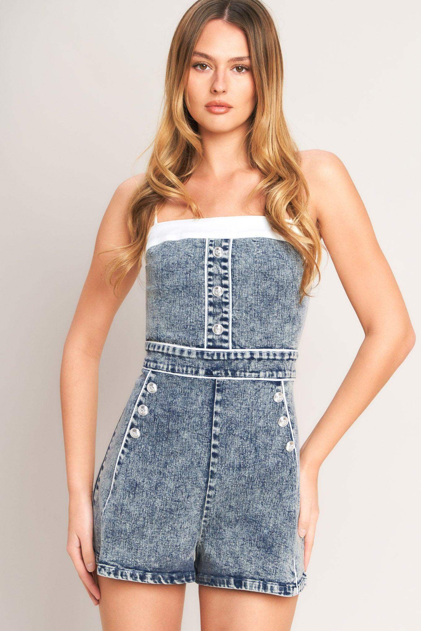 WEEKEND IN DENIM ROMPER - Flying Tomato - Flyclothing LLC